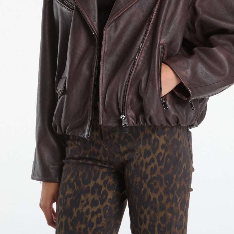 AllSaints Samina Biker Oxblood Red