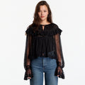 AllSaints Trixie Lace Top Jet Black