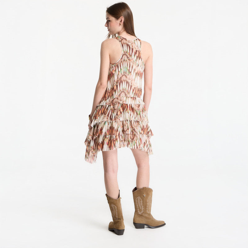 Sukienka AllSaints Cavarly Mini Dress Oceano Soft Pink
