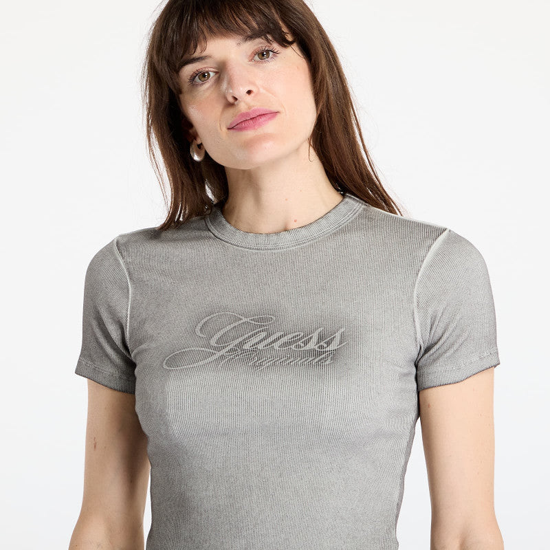GUESS Originals Eco Ribbed Spray Top Jet Black Multi