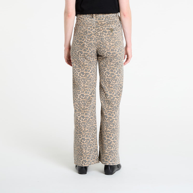 Jeansy GUESS Wide Leg Brown