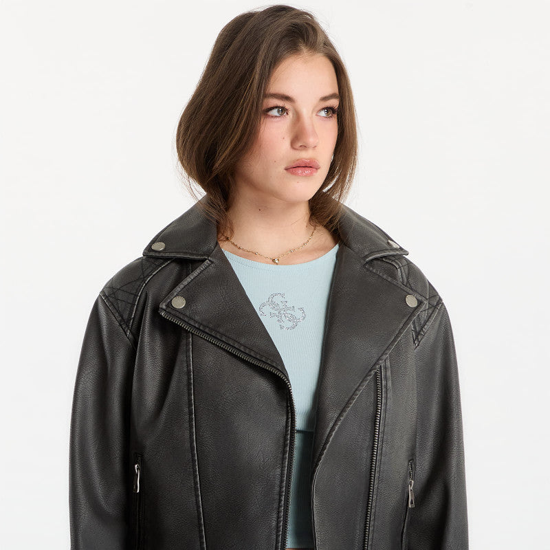 Guess Jeans Nada Vintage Biker Jet Black