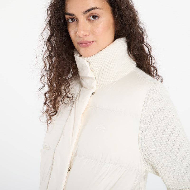 Tommy Hilfiger Modern Down Knit Mix Reg Jacket Ivory Silk
