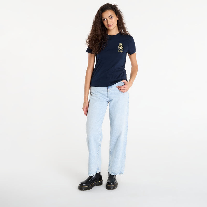 Tommy Hilfiger TH Crest Embroidery Crew Neck T-Shirt Blue
