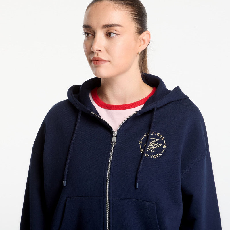 Tommy Hilfiger Roundal Zip-Up Hoodie Dark Night Navy